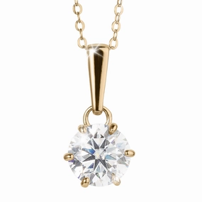 Golden Stardust Moissanite Pendant