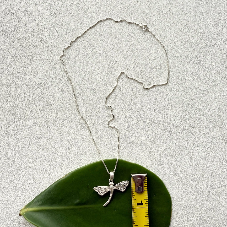 Graceful Dragonfly Necklace - Sterling Silver, Indonesia