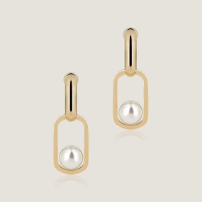 Lana Pearl Drop Earrings - 22 Carat Gold Gilded