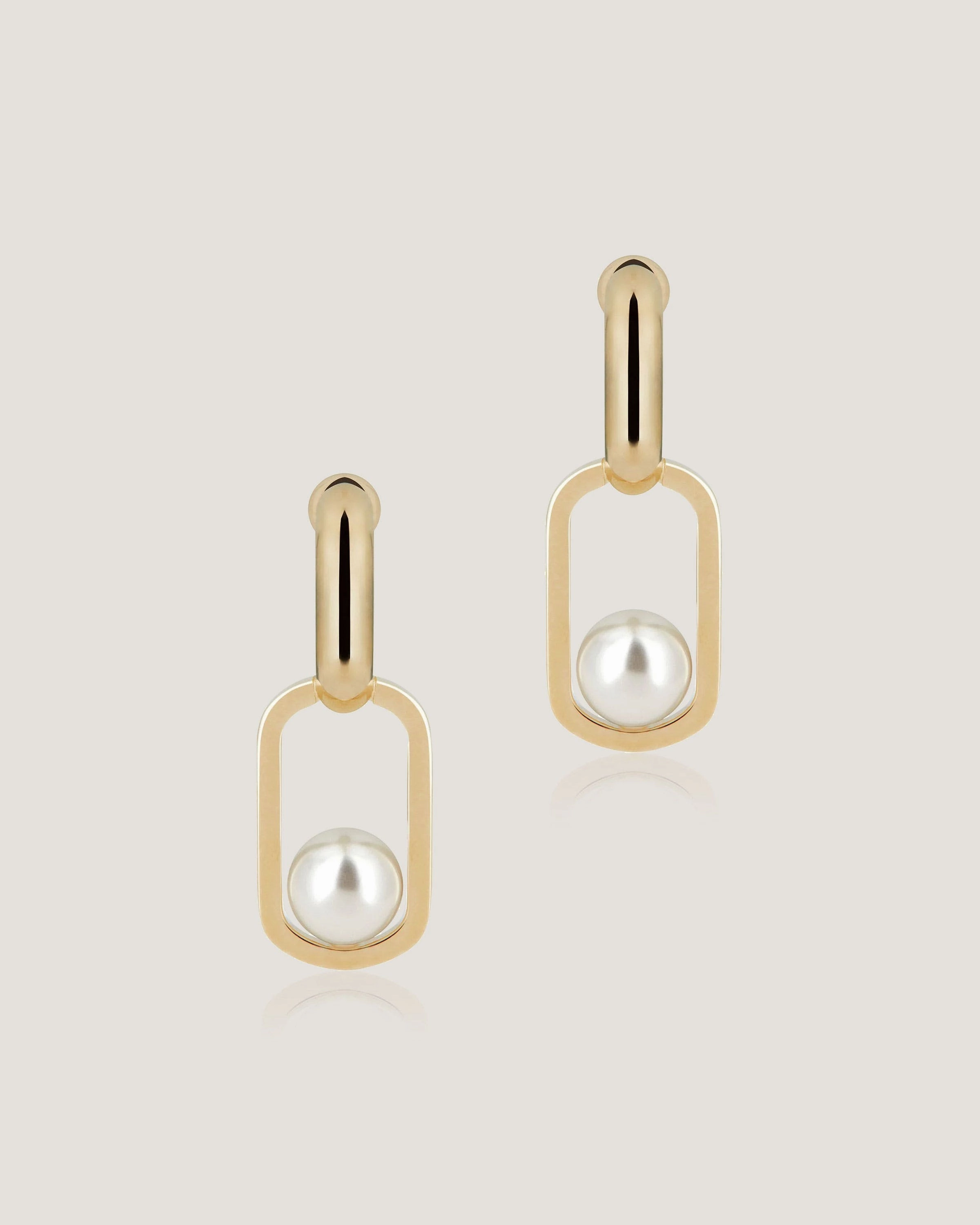 Lana Pearl Drop Earrings - 22 Carat Gold Gilded