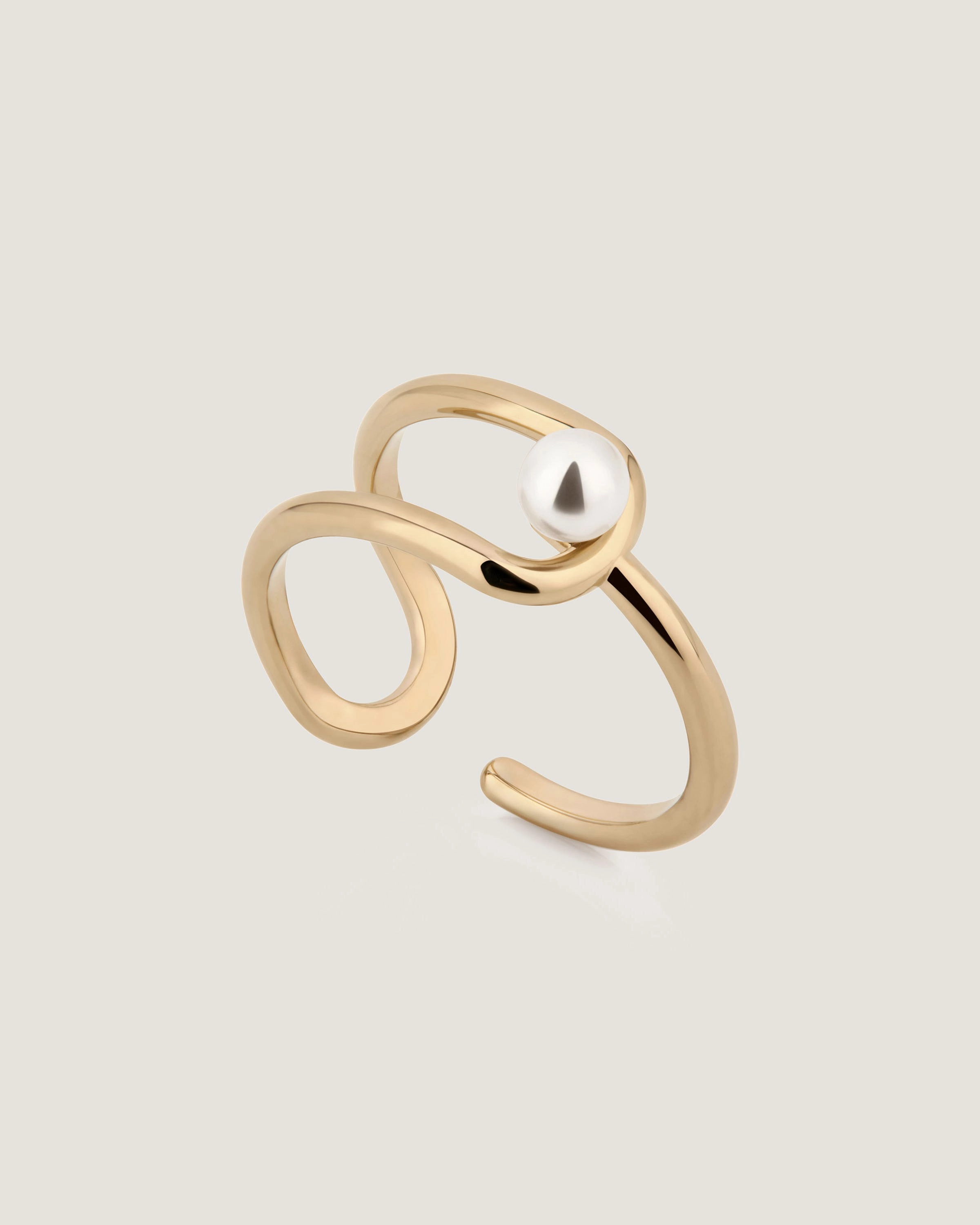 Lana Pearl Ring - 22 Carat Gold Gilded