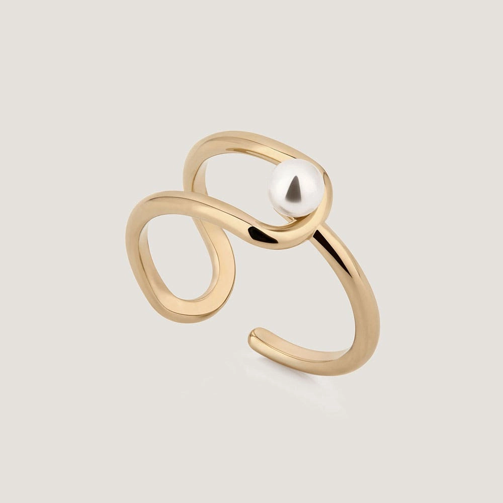 Lana Pearl Ring - 22 Carat Gold Gilded