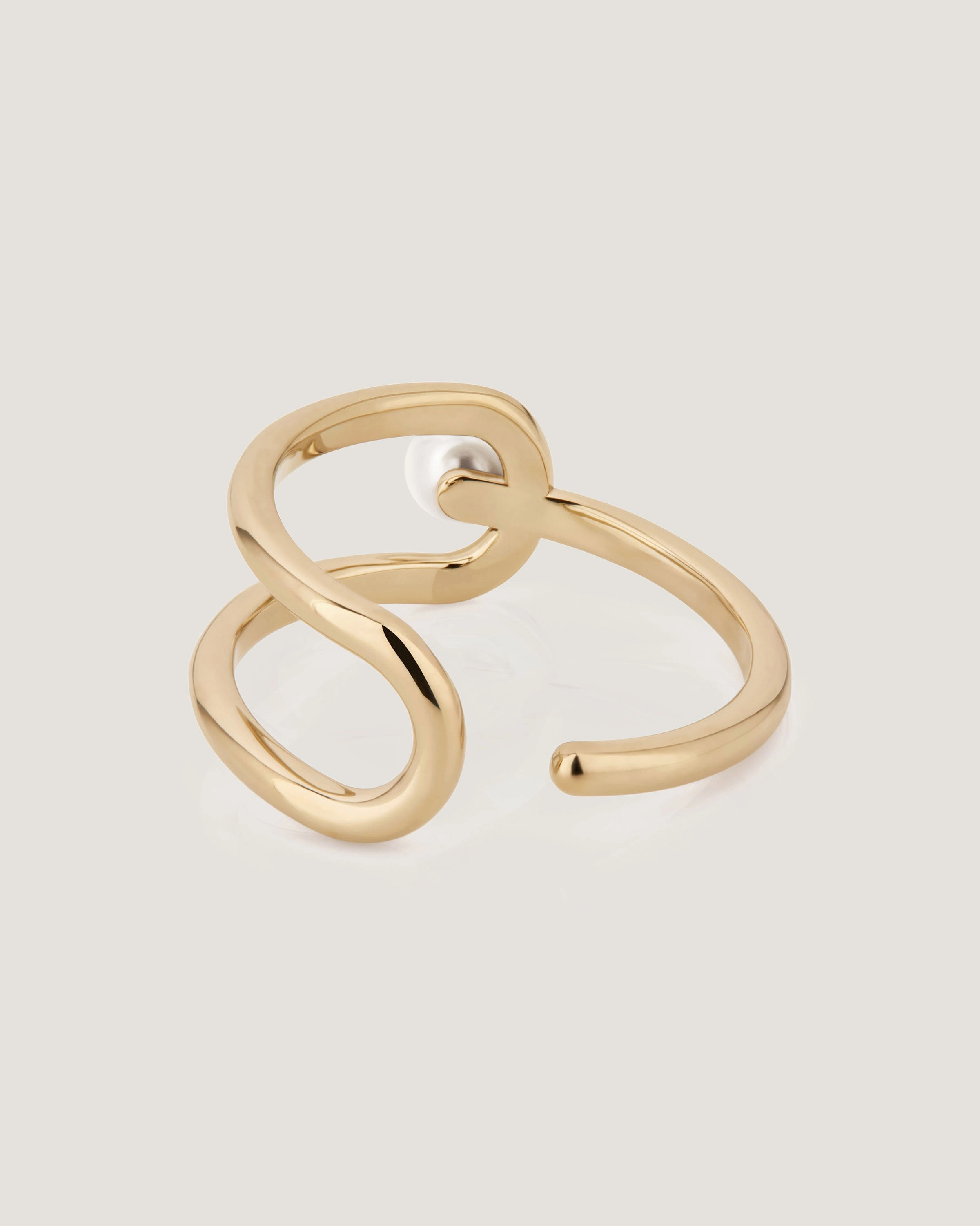 Lana Pearl Ring - 22 Carat Gold Gilded