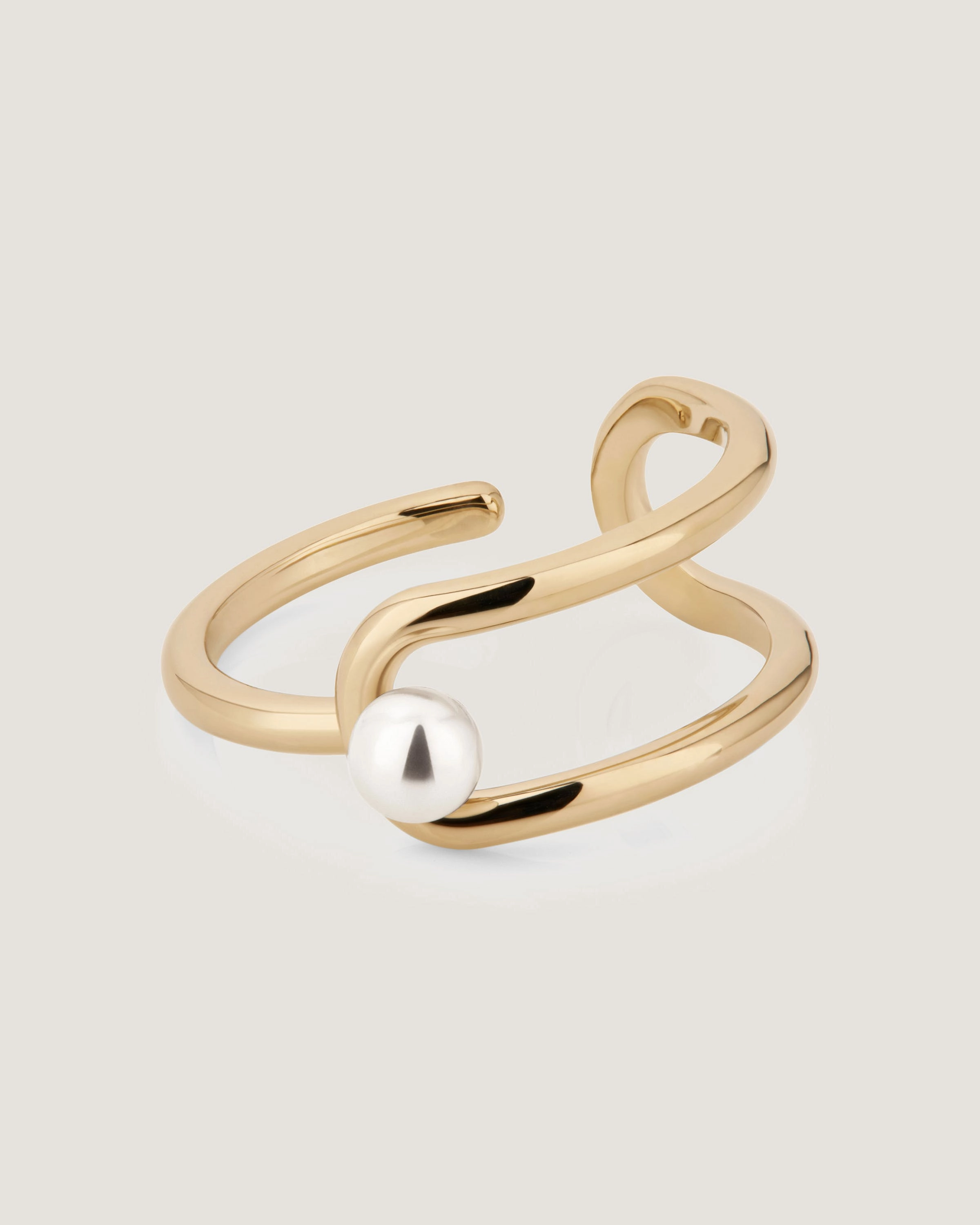 Lana Pearl Ring - 22 Carat Gold Gilded