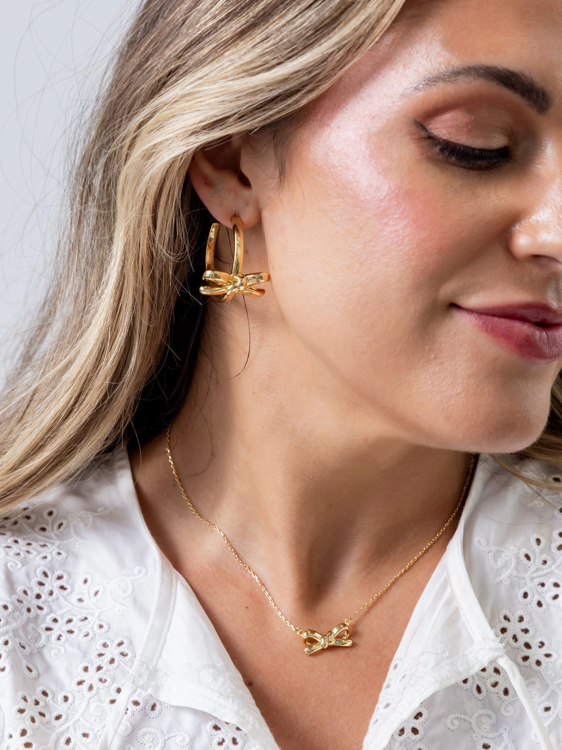 Luxe Bow Hoop Earrings