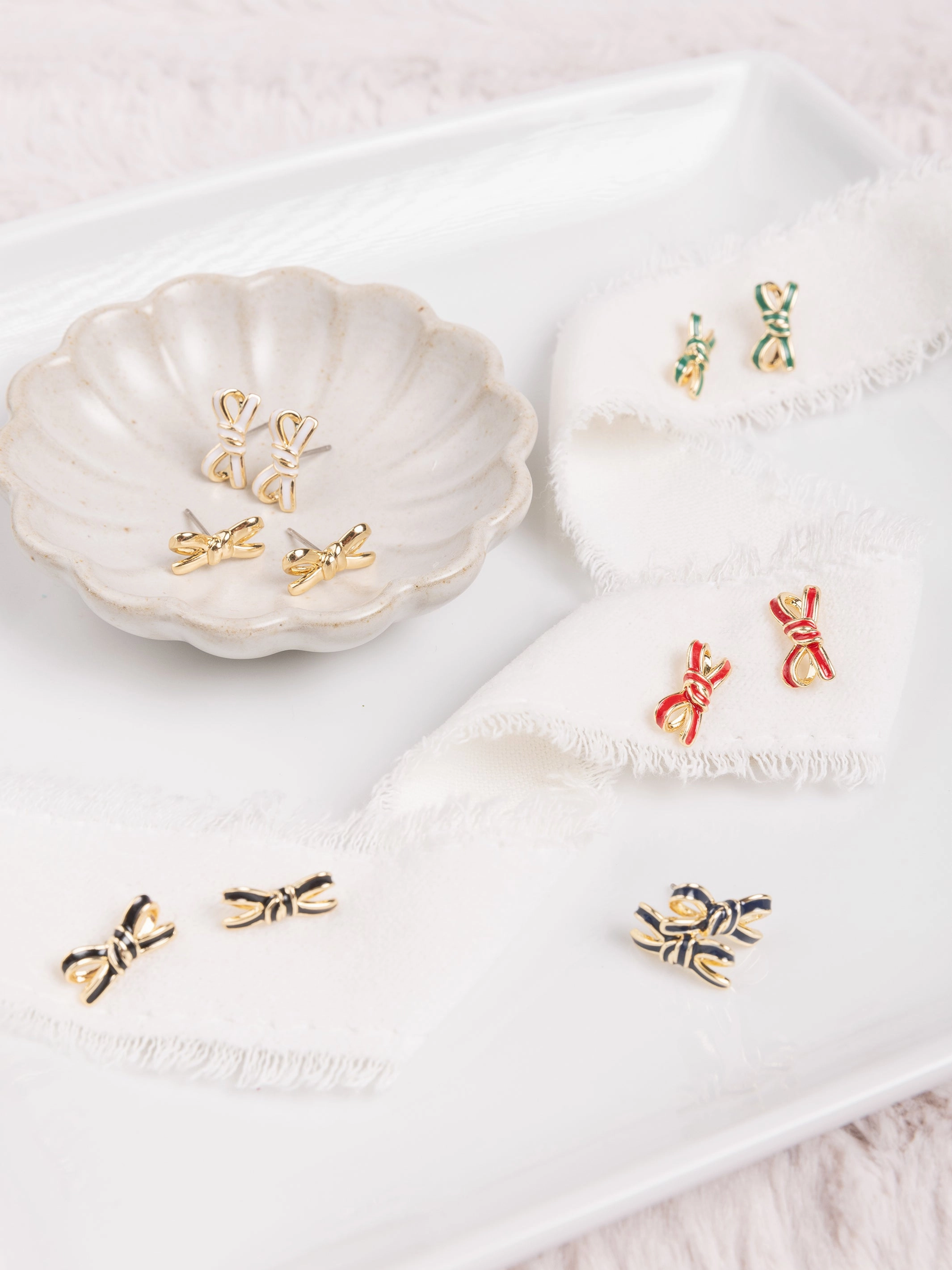 Luxe Bow Stud Earrings