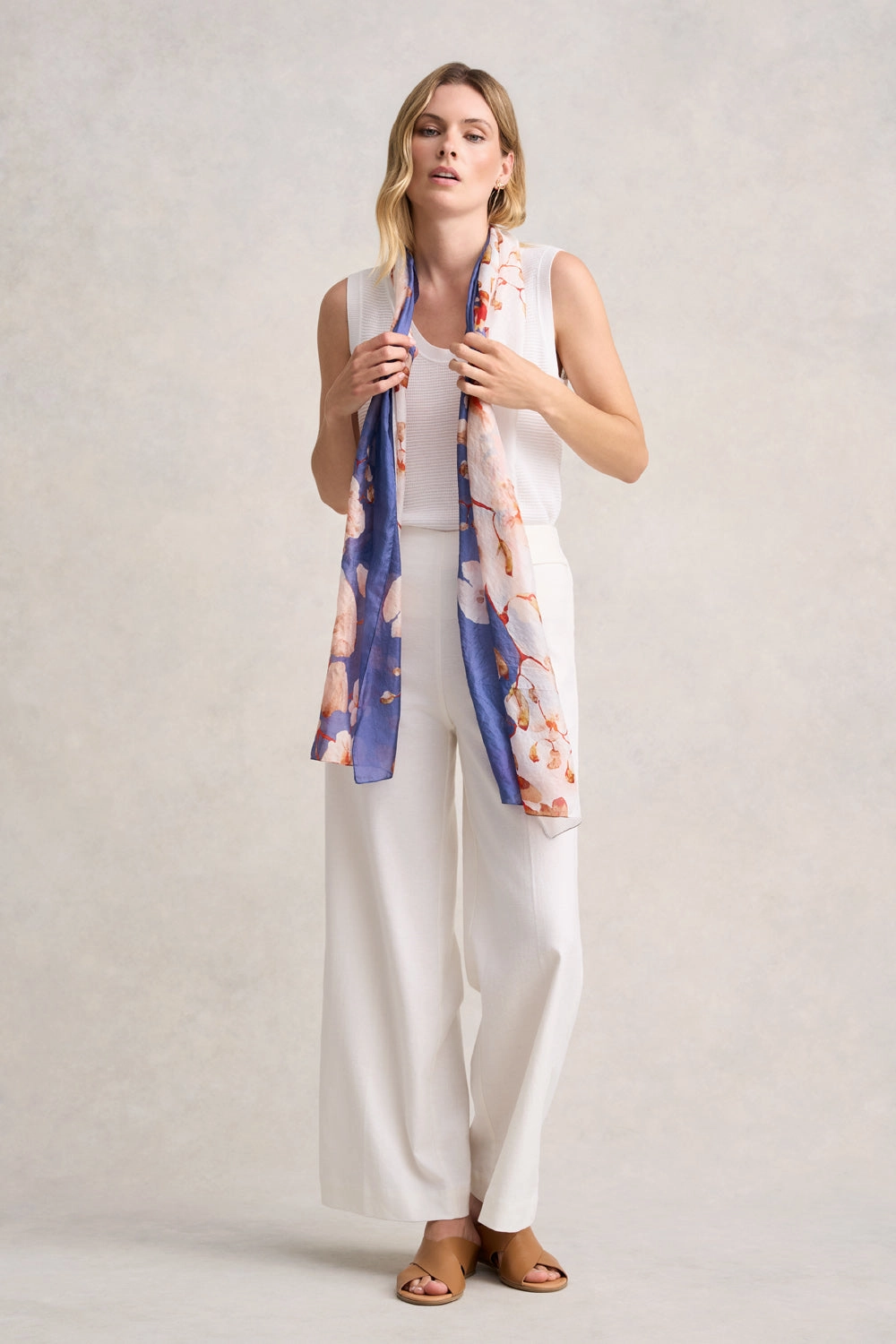 Magnolia Bloom Silk Scarf - Multi