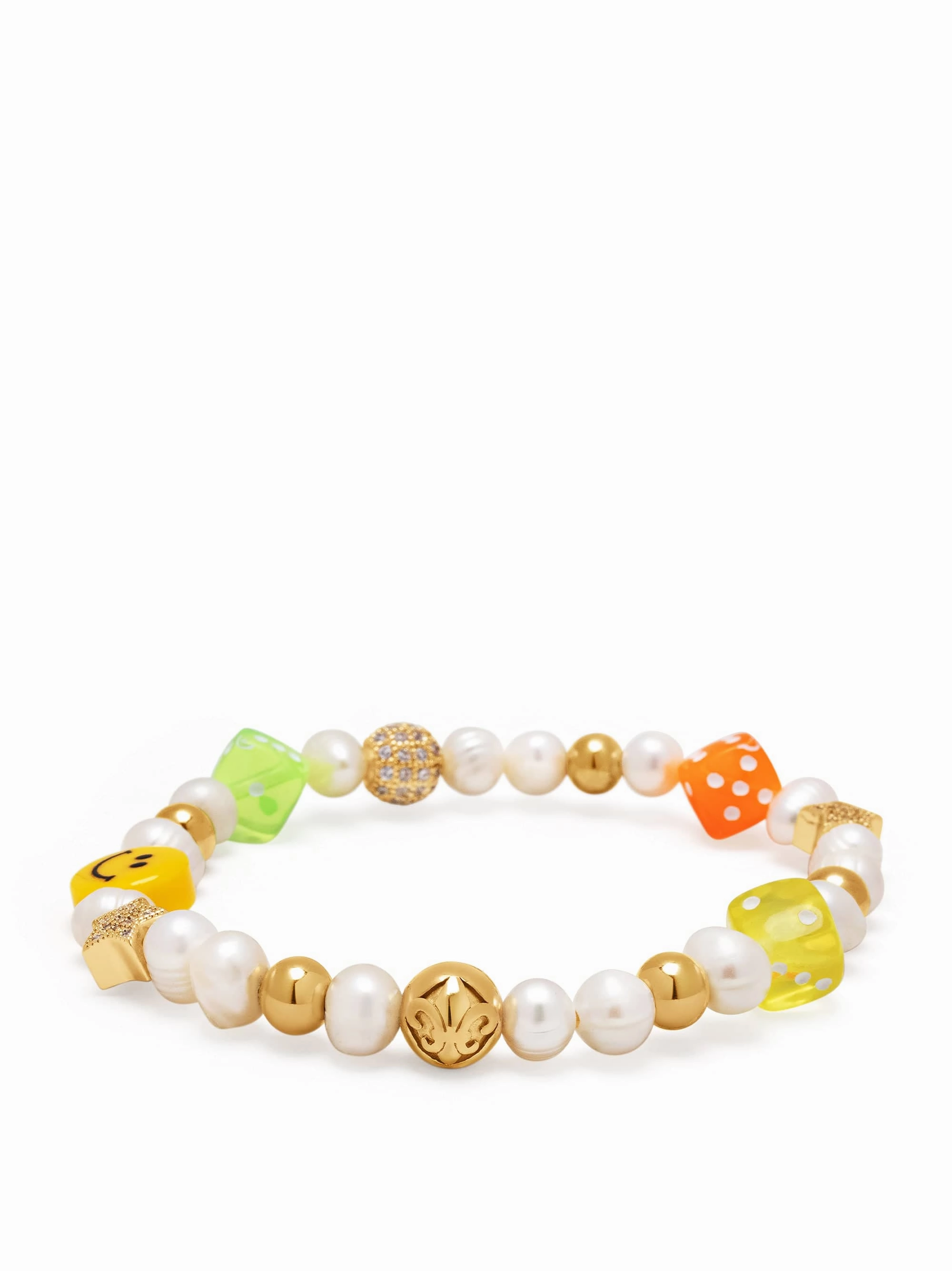 Men's Pair of Dice Pearl Bracelet