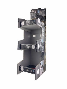 Merchandising Fixture - Corrugated Tac Gear 3 Tier Countertop Lighter Display ONLY 975560