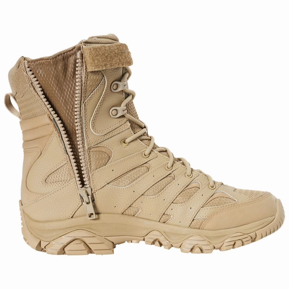 Merrell J004107 Moab 3 8" Tactical Zip Waterproof Boot Dark Coyote - Durable & Comfortable