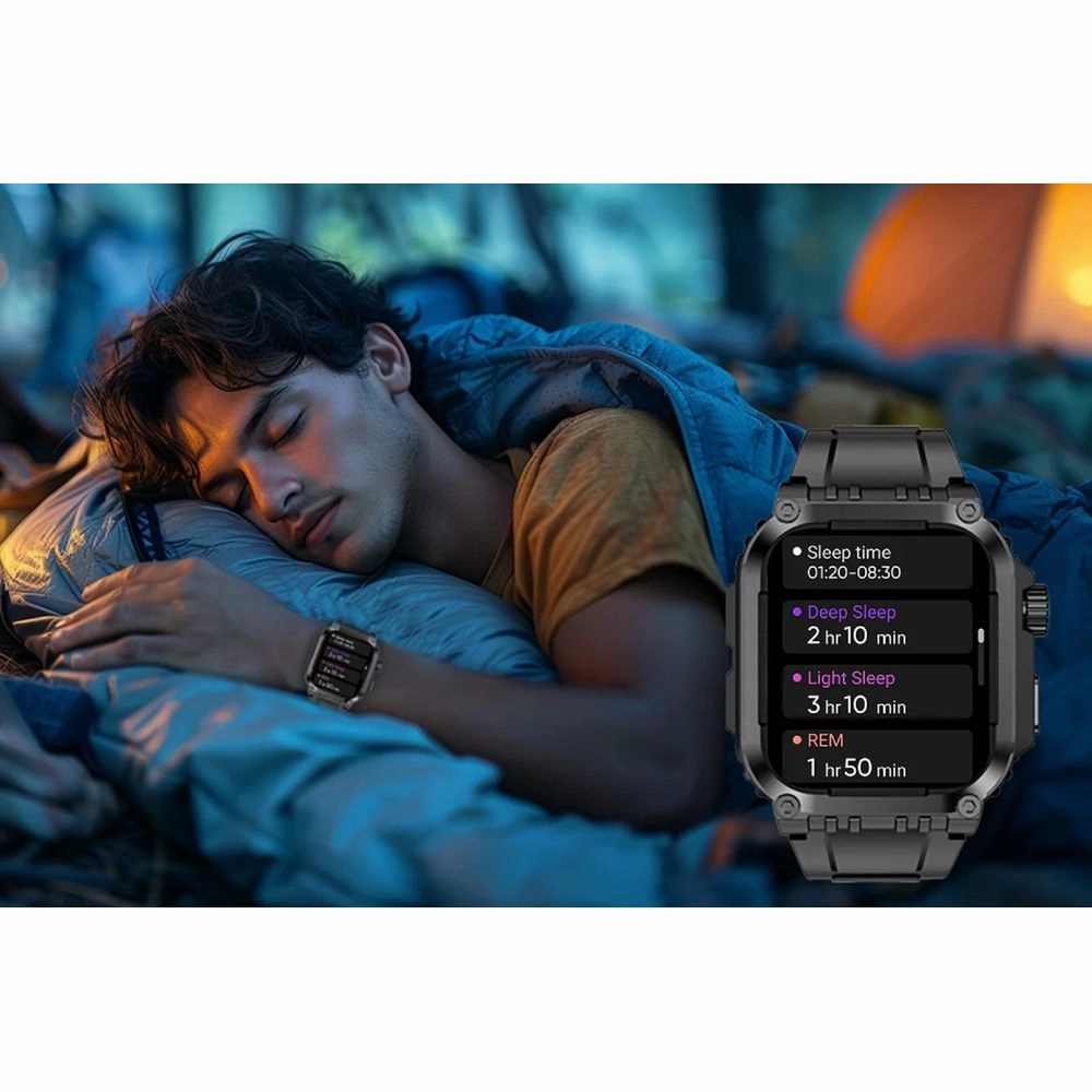 MiracoRun LG101 Military Smart Watches for Men with GPS, Black