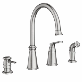 Moen 87044SRS Whitmore Stainless 1-Handle Deck Mount High-Arc Handle/Lever Kitchen Faucet