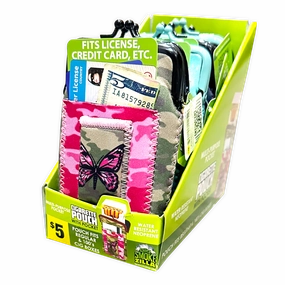Neoprene Cigarette Pouch with Pocket - 6 Pieces Per Retail Ready Display 40312