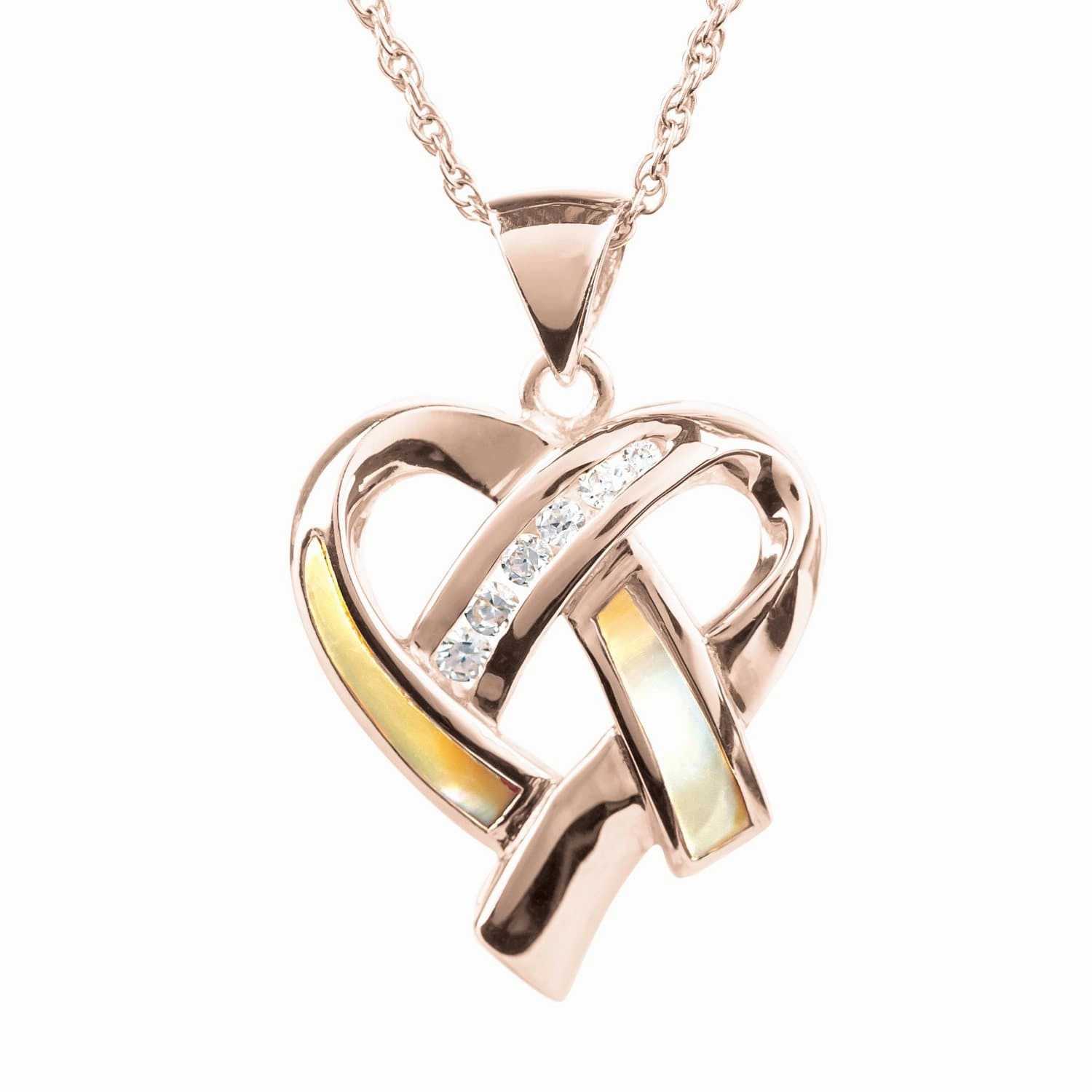 Opal Heartbeat Rose Gold Pendant