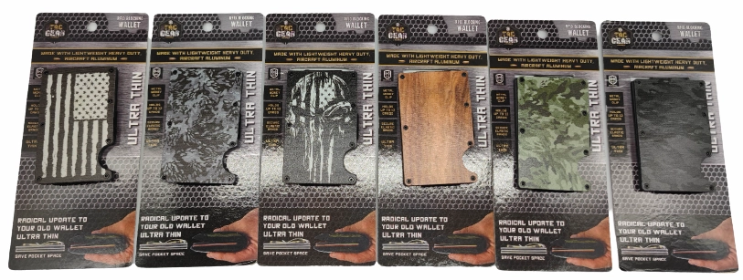 Patriotic Metal RFID Blocking Ultra-Thin Wallet - 6 Pieces Per Retail Ready Display 23147