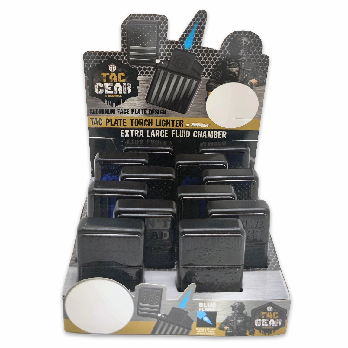 Patriotic Metal Tac Gear Flip Torch Lighter - 12 Pieces Per Retail Ready Display 24105