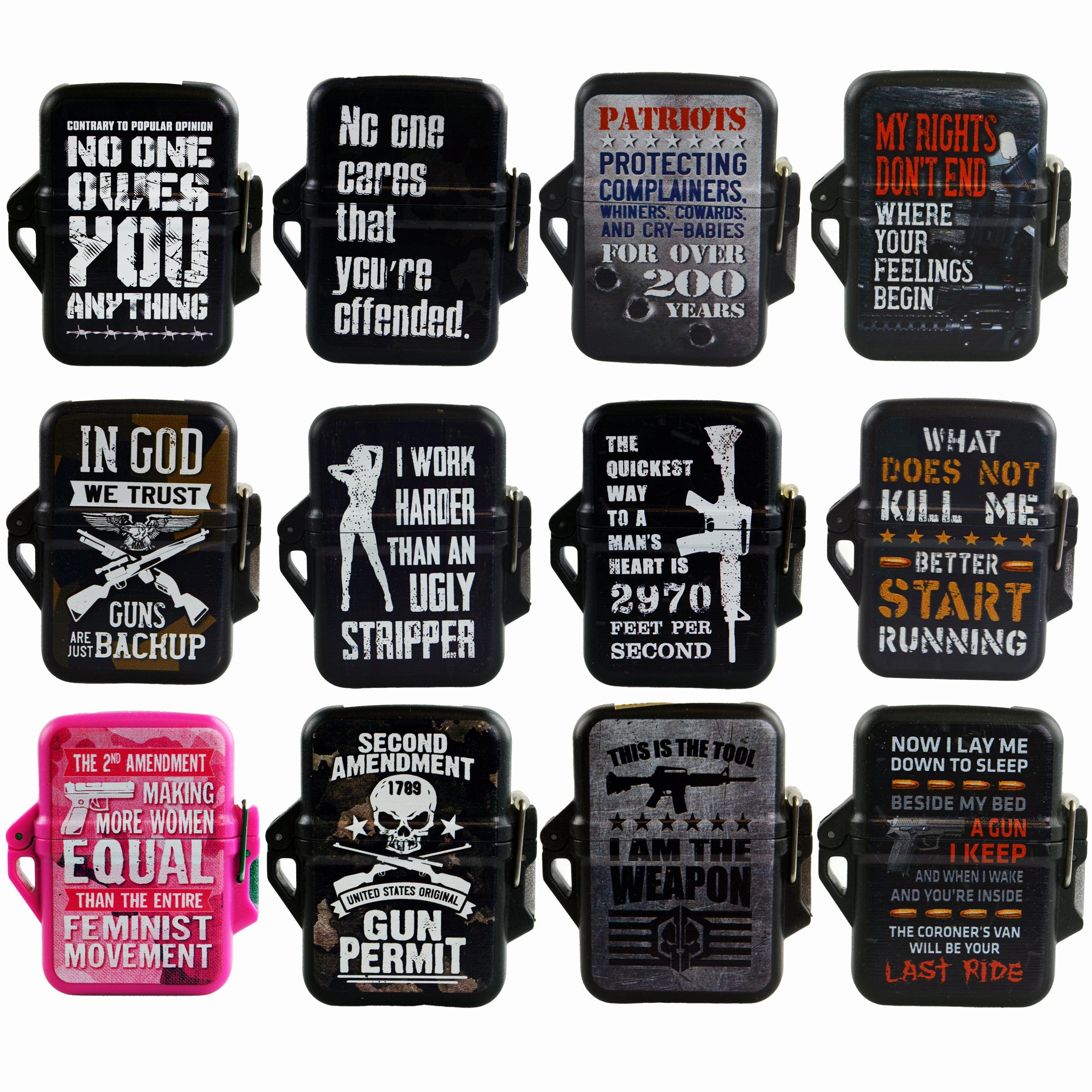 Patriotic Survival Tac Gear Torch Flip Lighter - 12 Pieces Per Retail Ready Display 22968
