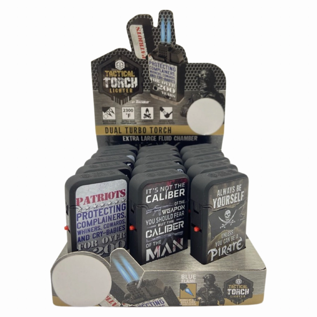 Patriotic Tac Gear Dual Torch Lighter- 15 Pieces Per Retail Ready Display 23086