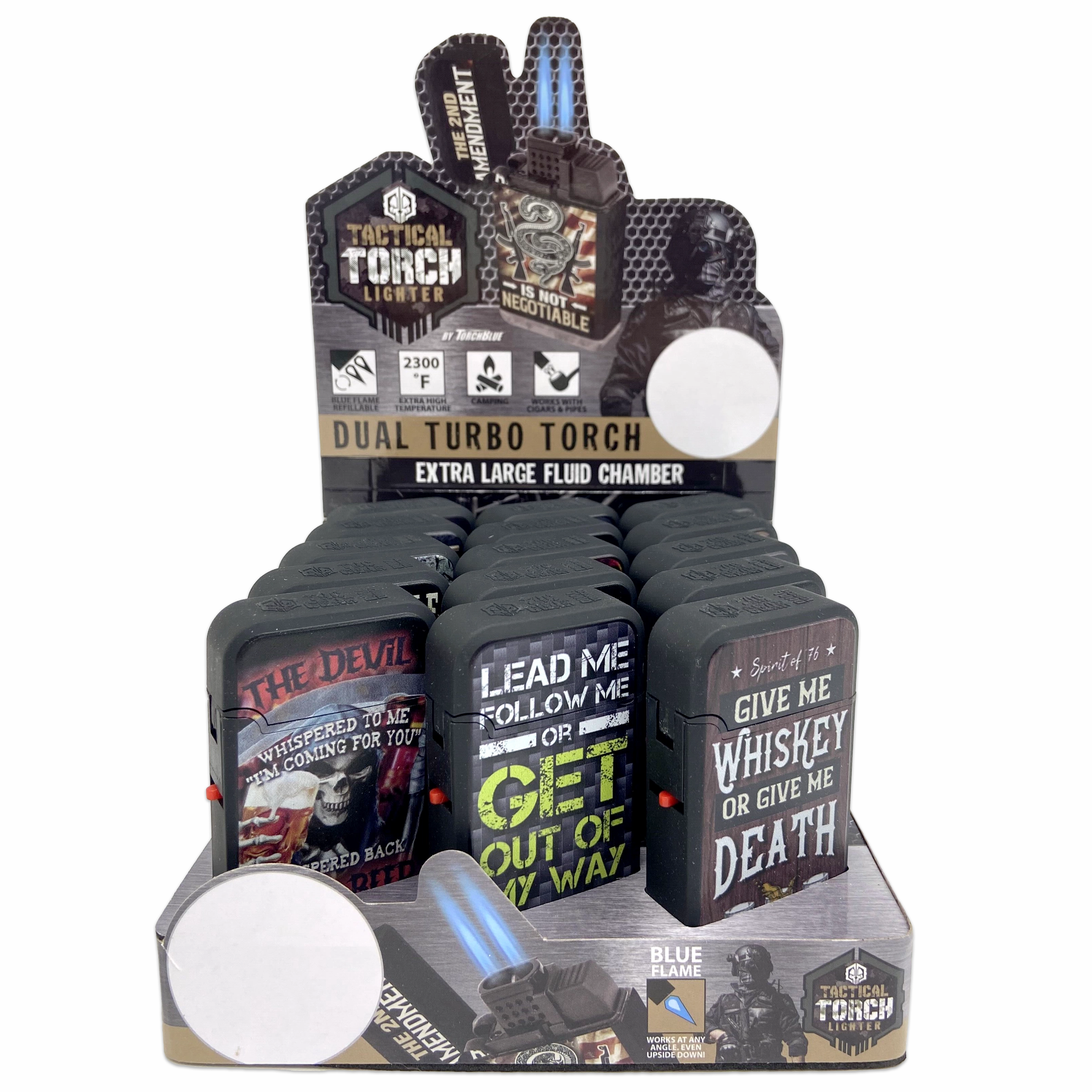 Patriotic Tac Gear Dual Torch Lighter- 15 Pieces Per Retail Ready Display 23646