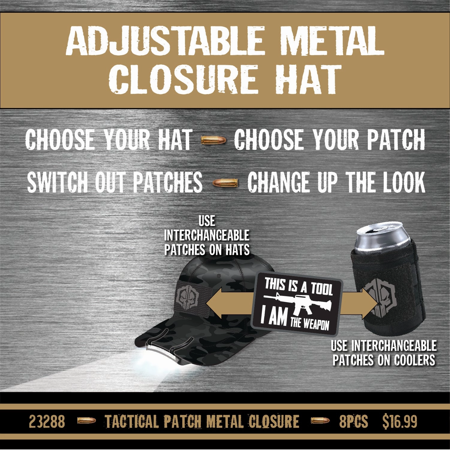 Patriotic Tac Gear Hat and Accessory Assortment Floor Display - 78 Pieces Per Retail Ready Display 88397