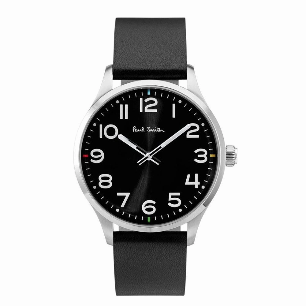 PAUL SMITH P10061 Analogue Black Dial and Black Leather Strap Men's Watch