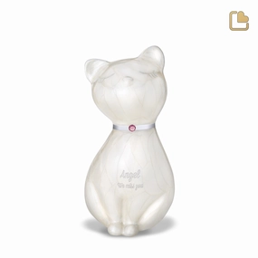 Princess Cat White Pet Urn