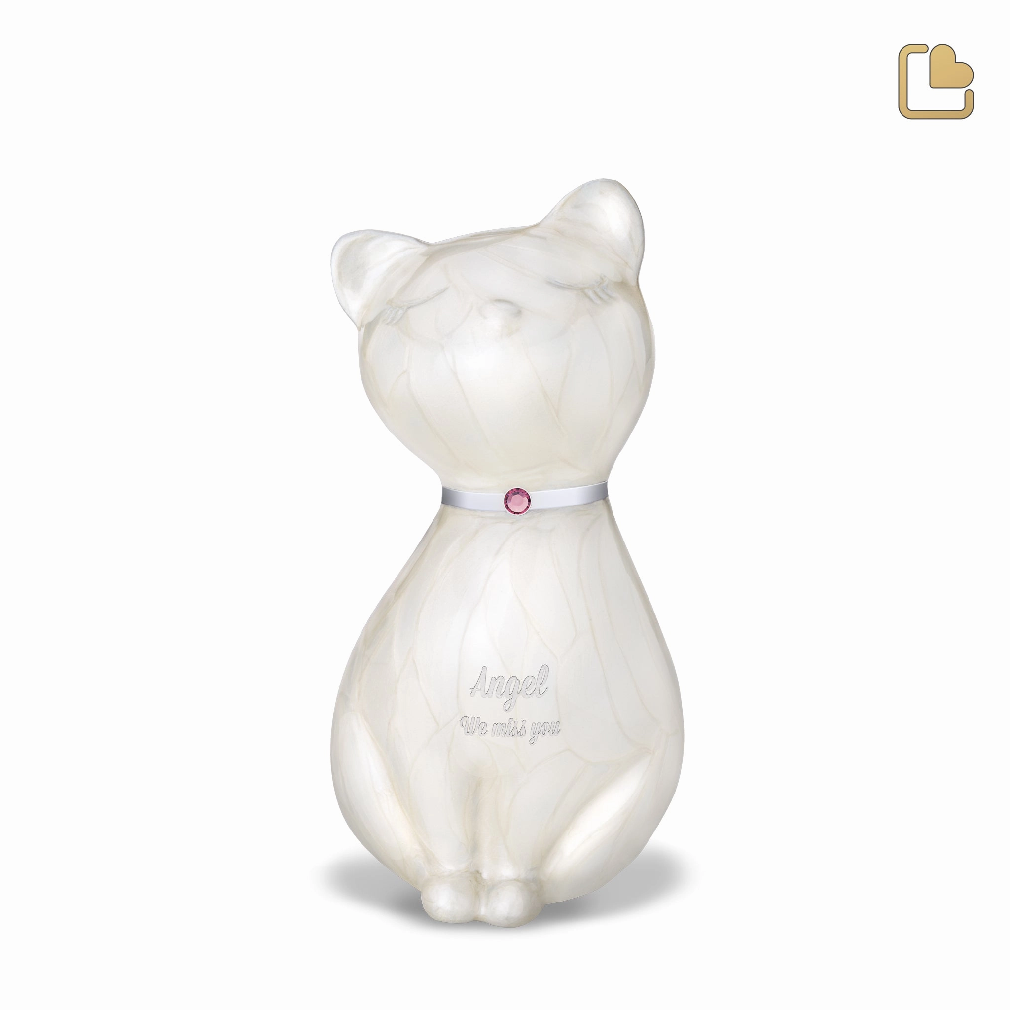 Princess Cat White Pet Urn