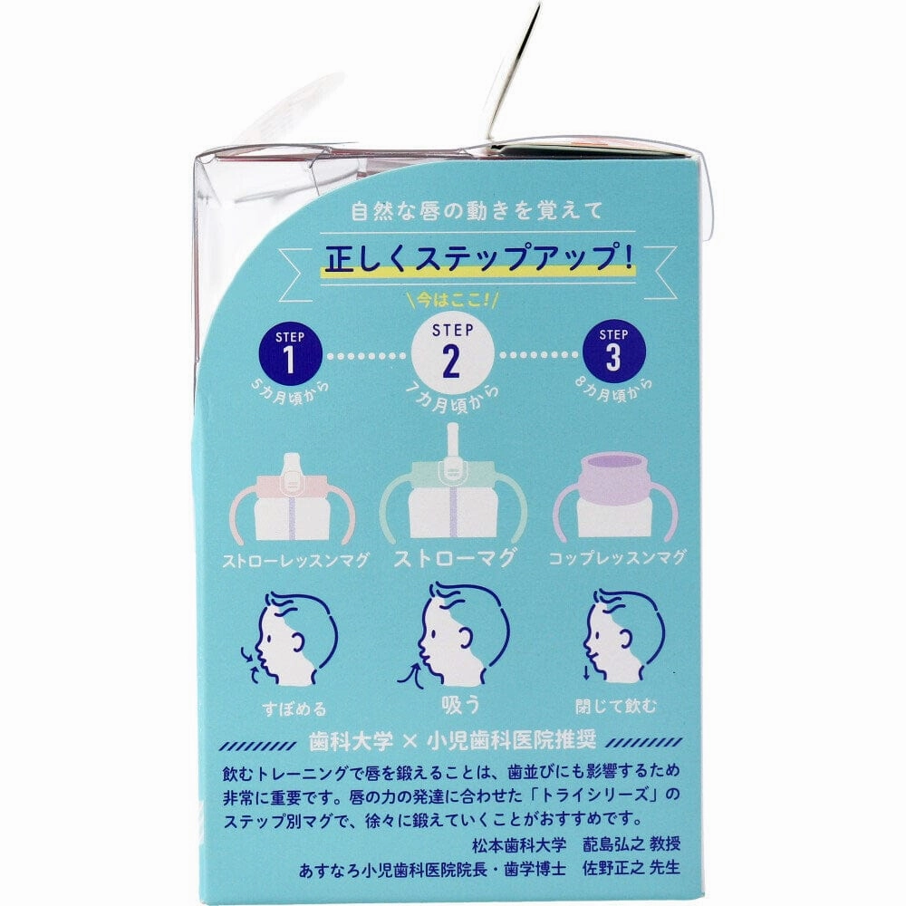 Richell - T.L.I Baby Stage 2 Try Straw Clear Training Water Bottle Mug