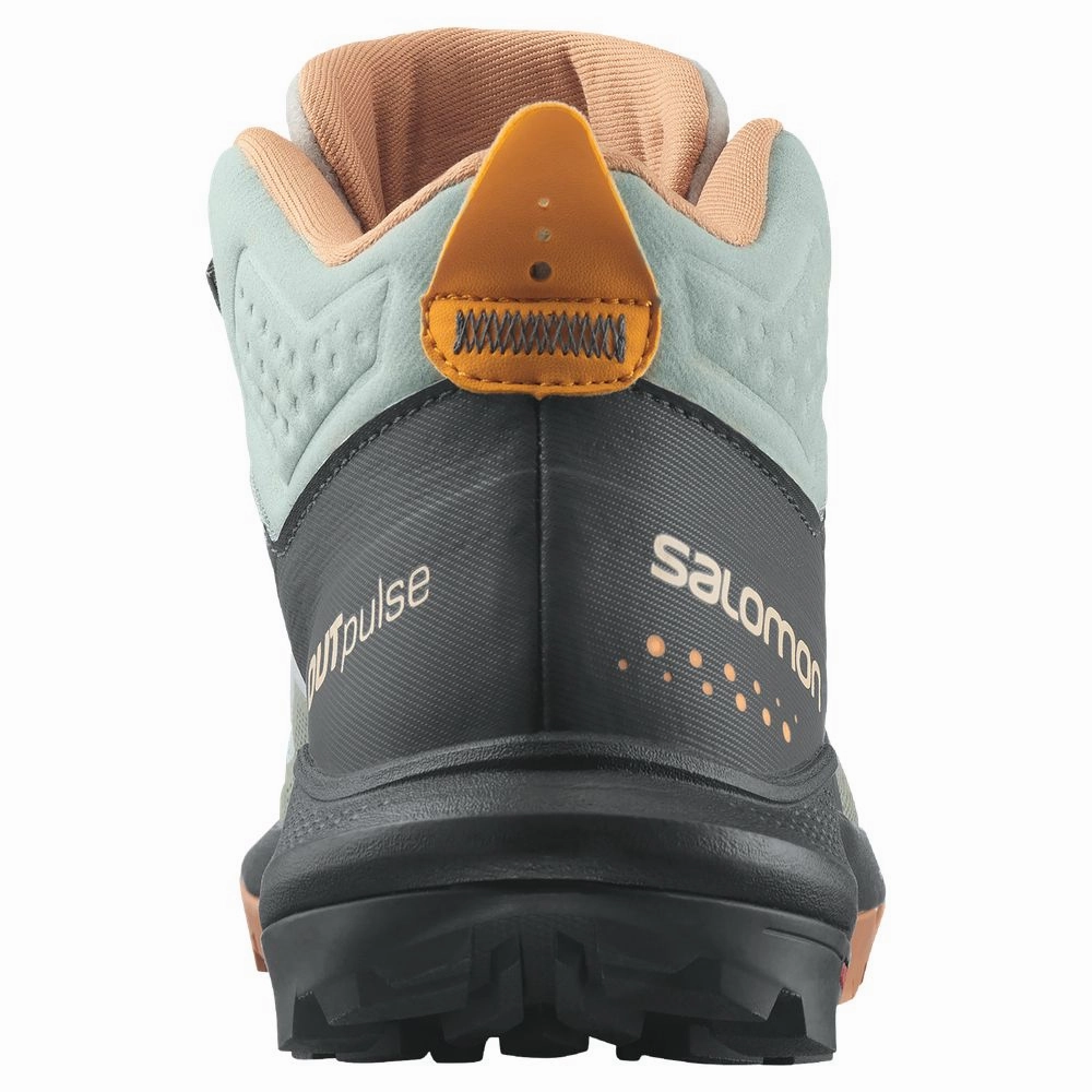 Salomon Outpulse Mid GORE-TEX Hiking Boots for Ladies - Wrought Iron/Ebony/Blaze Orange - 9.5M