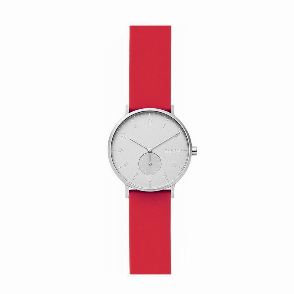 SKAGEN SKW1120 Aaren Kulor Three Hand Multi Silicone Men's Watch Strap Set