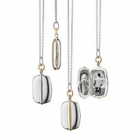 Slim "Brie" Two-Tone Locket Necklace