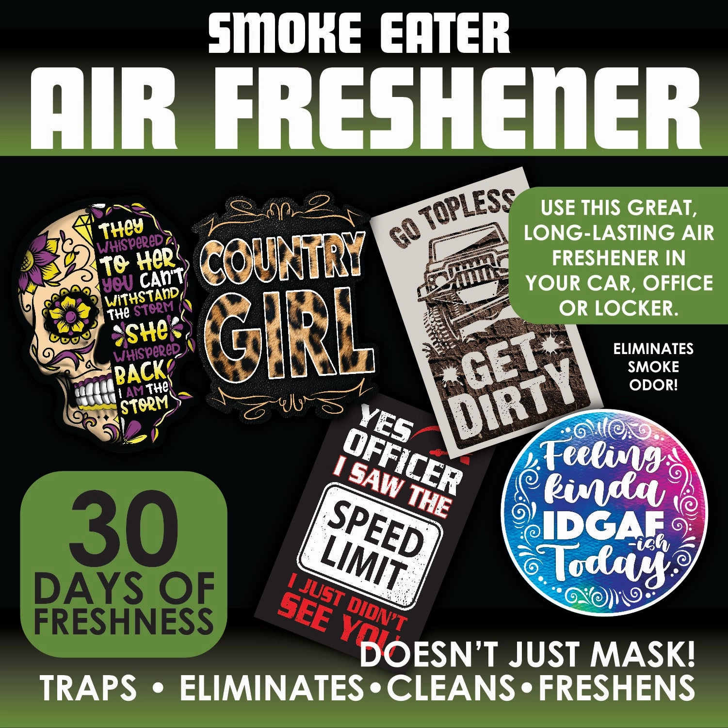 Smoke Eater Hanging Air Freshener - 12 Pieces Per Retail Ready Display 23146