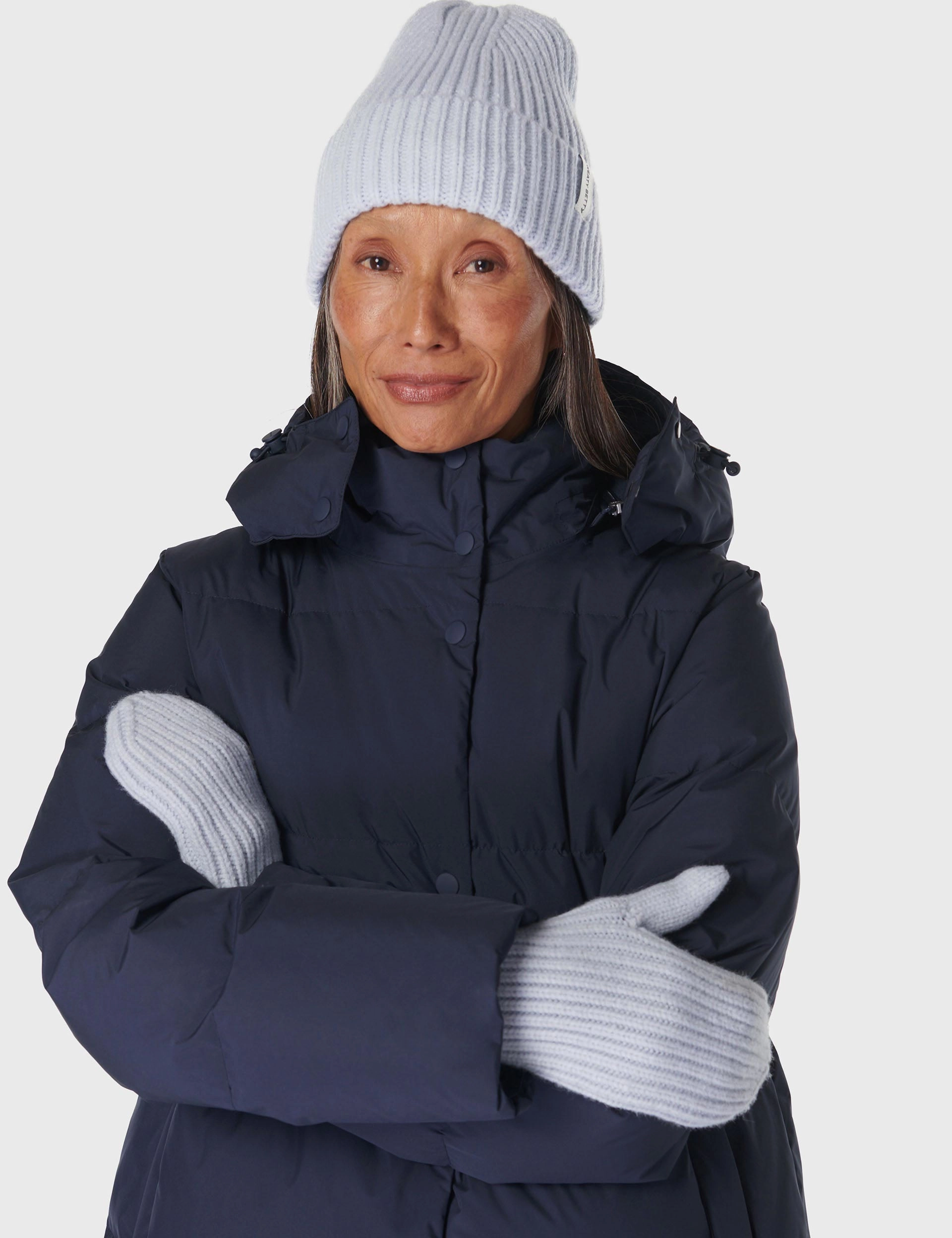 Snowfall Knitted Mittens - Salt Blue