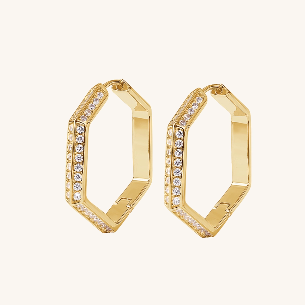 Sparkling Hexagon Hoops