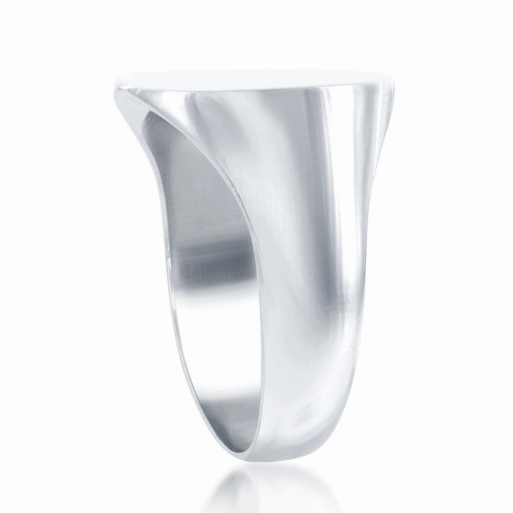 Sterling Silver Large Shiny Square Ring - W-1650