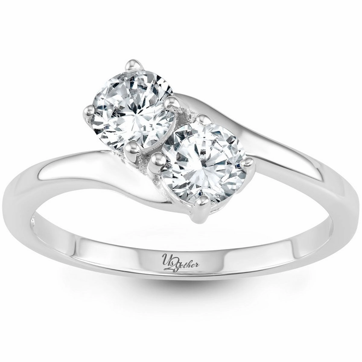 Sterling Silver Us2gether Two-Stone CZ Ring - W-1658