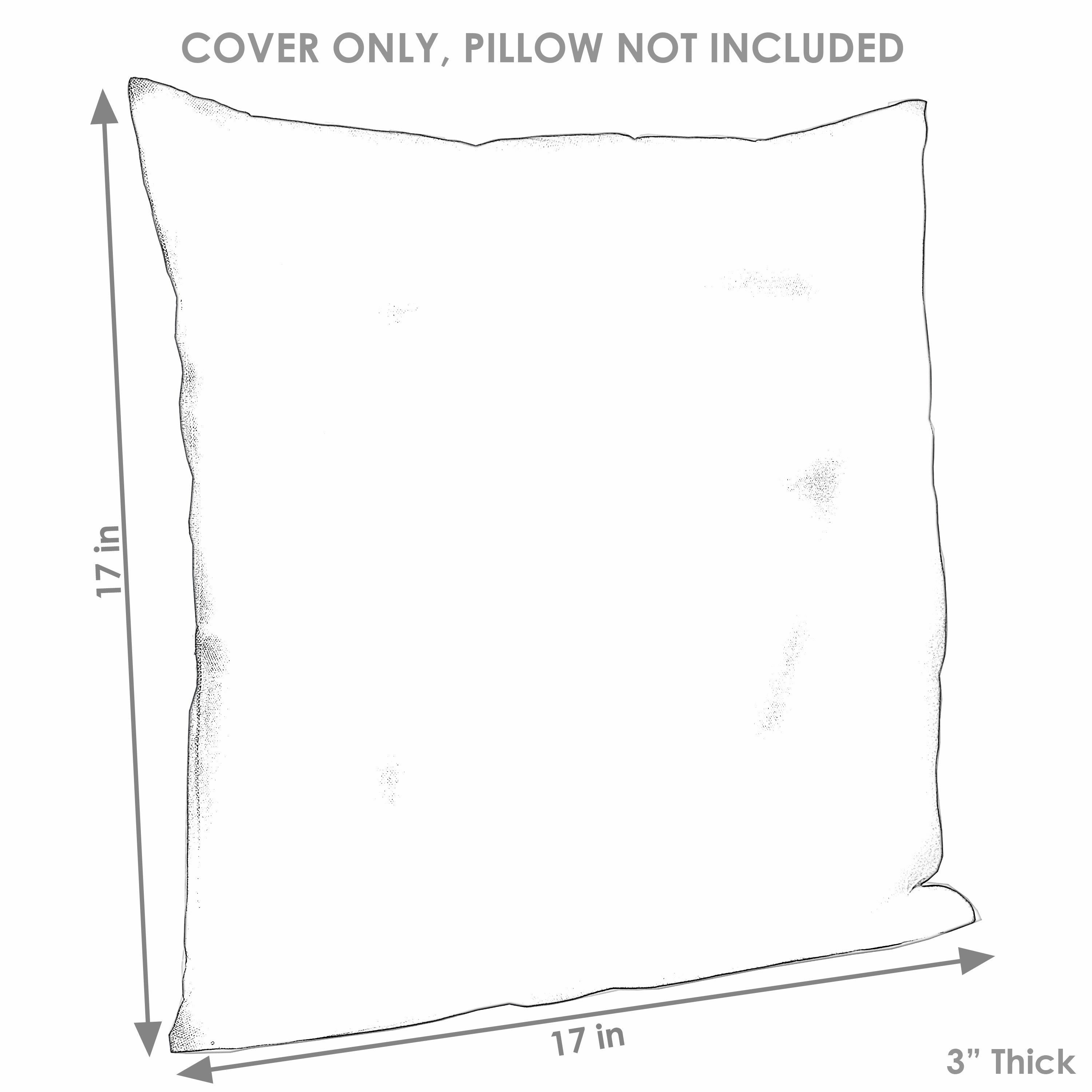 Sunnydaze Indoor/Outdoor Weather-Resistant Polyester Square Pillow Cover Only with Zipper Closures - 17" x 17"- 2pk