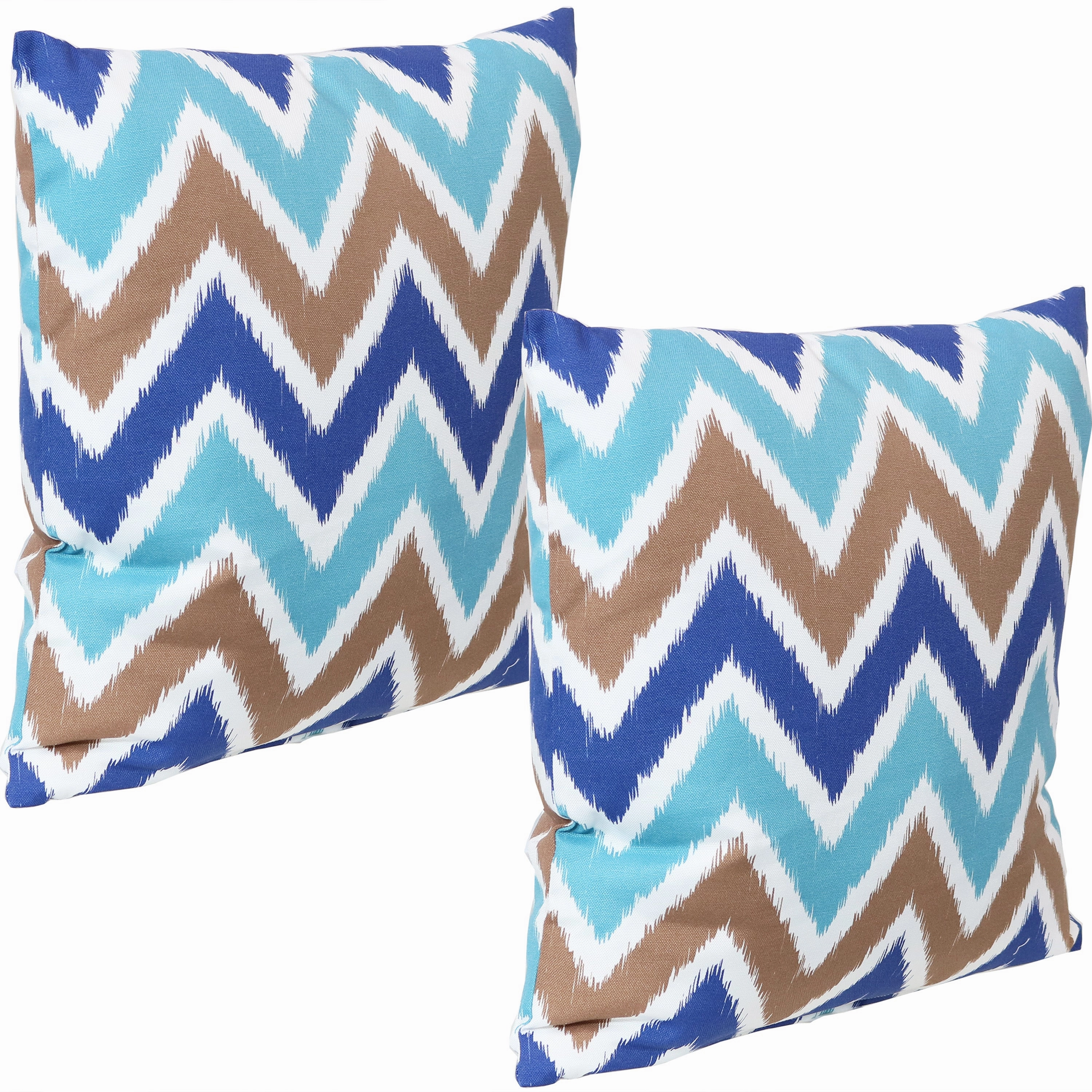 Sunnydaze Indoor/Outdoor Weather-Resistant Polyester Square Pillow Cover Only with Zipper Closures - 17" x 17"- 2pk