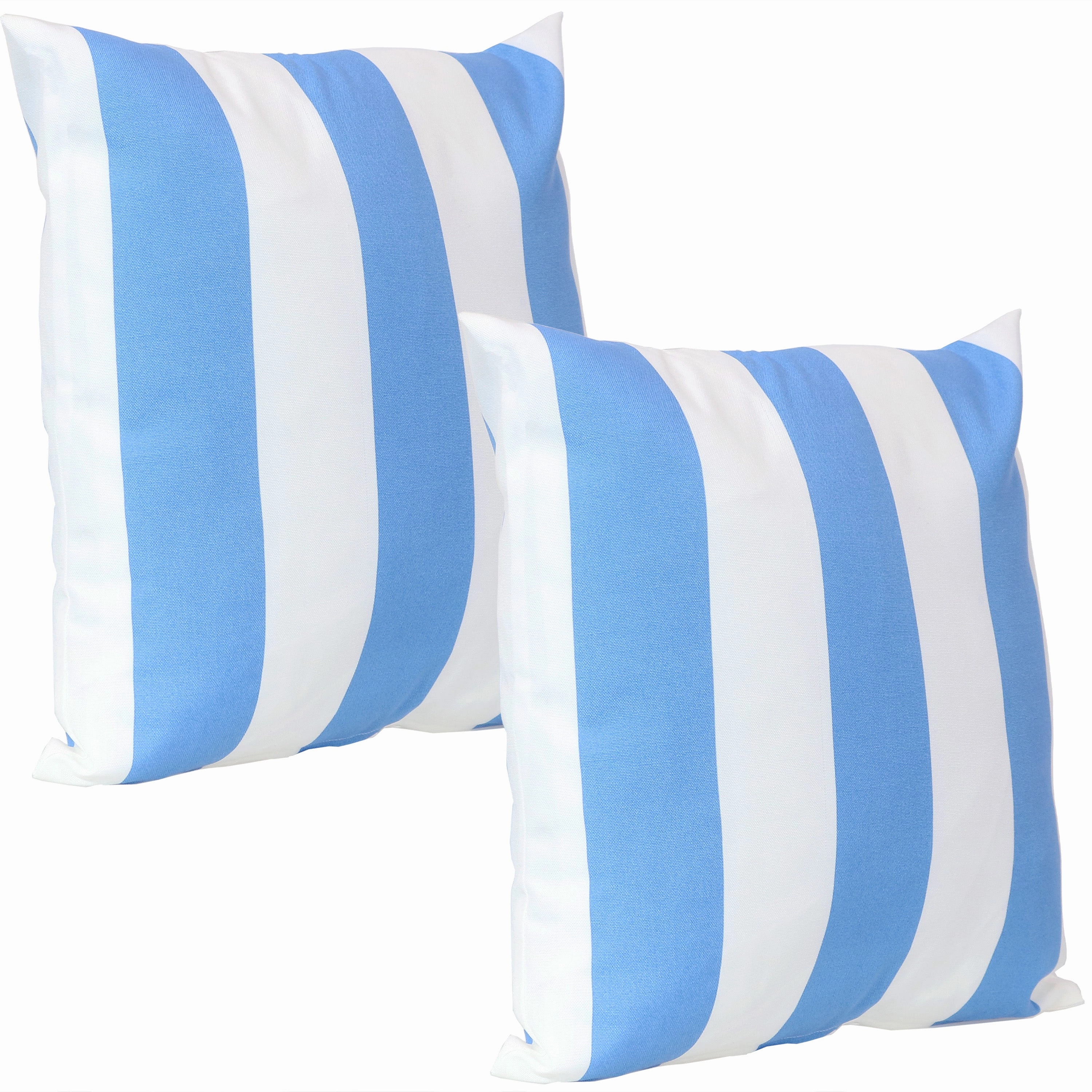 Sunnydaze Indoor/Outdoor Weather-Resistant Polyester Square Pillow Cover Only with Zipper Closures - 17" x 17"- 2pk