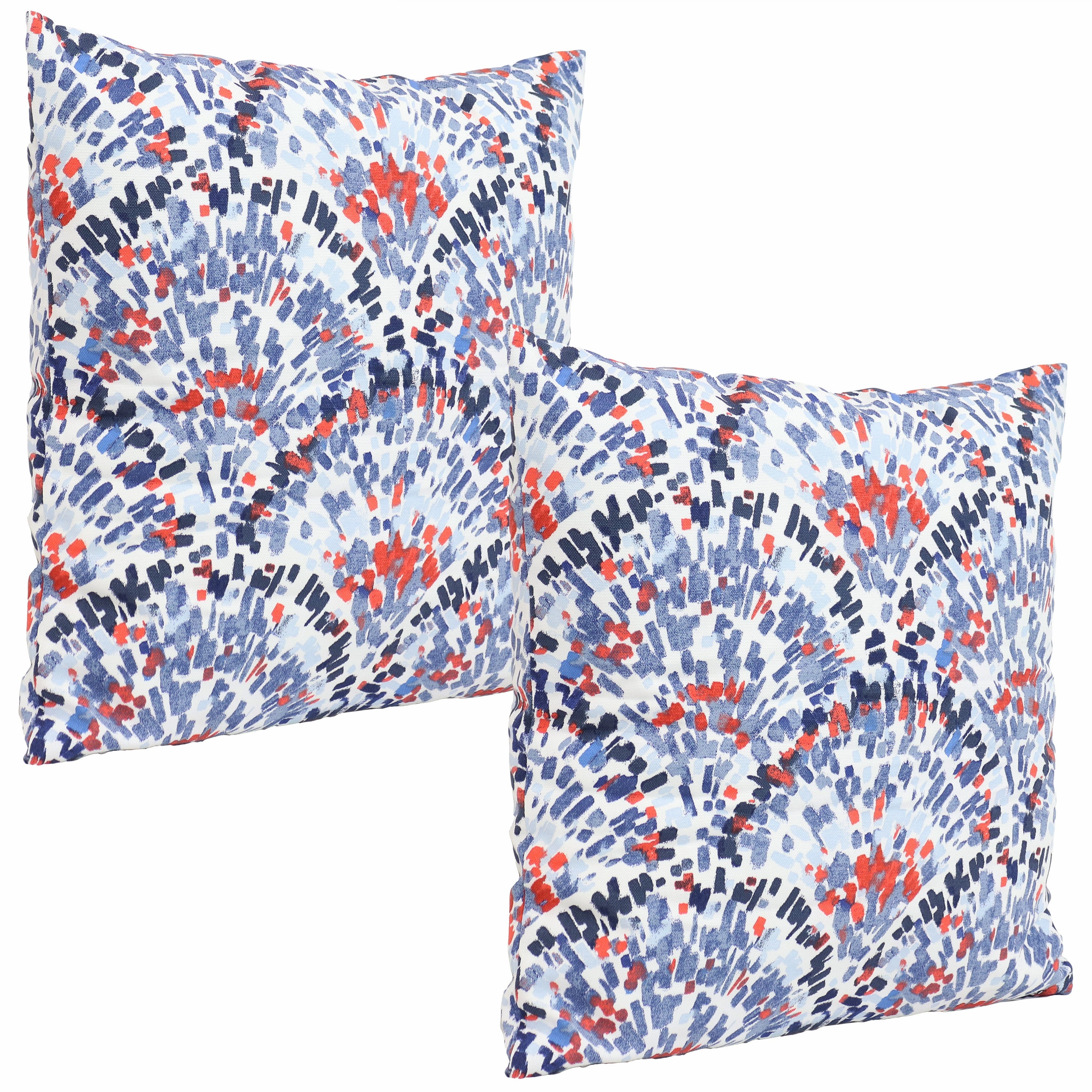 Sunnydaze Indoor/Outdoor Weather-Resistant Polyester Square Pillow Cover Only with Zipper Closures - 17" x 17"- 2pk