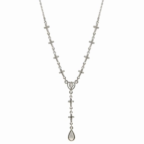 Symbols Of Faith Cross Chain Y-Necklace 16"   3" Extender