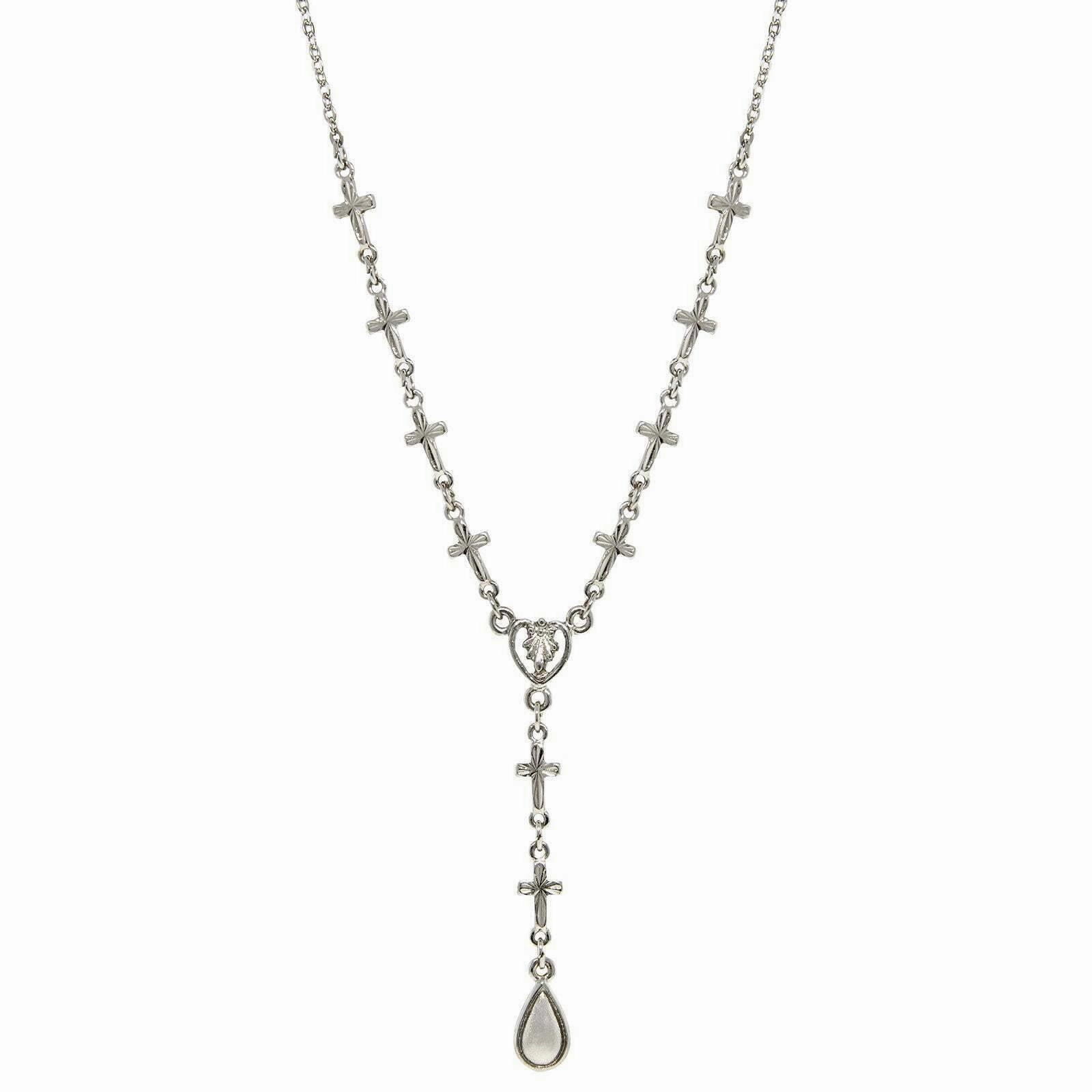 Symbols Of Faith Cross Chain Y-Necklace 16"   3" Extender