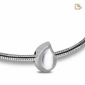 Teardrop Two Tone Sterling Silver Cremation Bracelet Bead