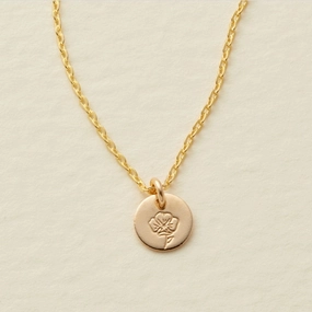 The Little's Collection | Gold Filled Mini Birth Flower Necklace - August / Poppy