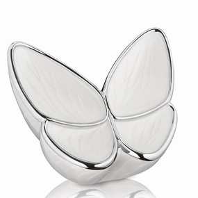 Wings of Hope Butterfly Cremation Urn in Pearl White